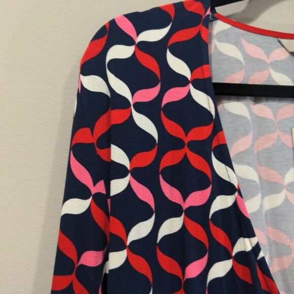 NWT Boden Womens Elodie Wrap Top Size 20/22 Navy Red Stretch Casual LS Viscose - Picture 4 of 12